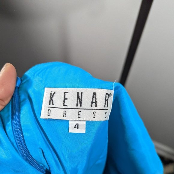 NEW‎ Kenar Floral Blue Sleeveless Dress Women's Size 4 - Picture 6 of 7